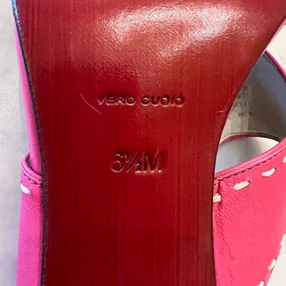 H Hilfiger Pink Leather Heels Size 6.5 - Picture 8 of 10